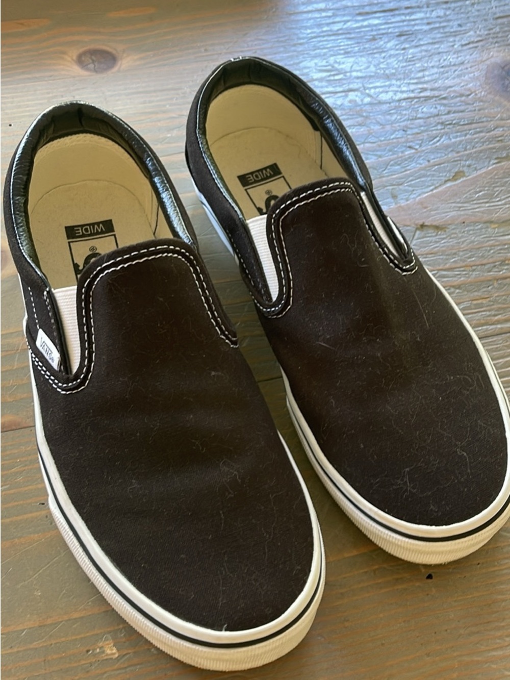 Vans Black Slip-On Canvas Athletic Shoes